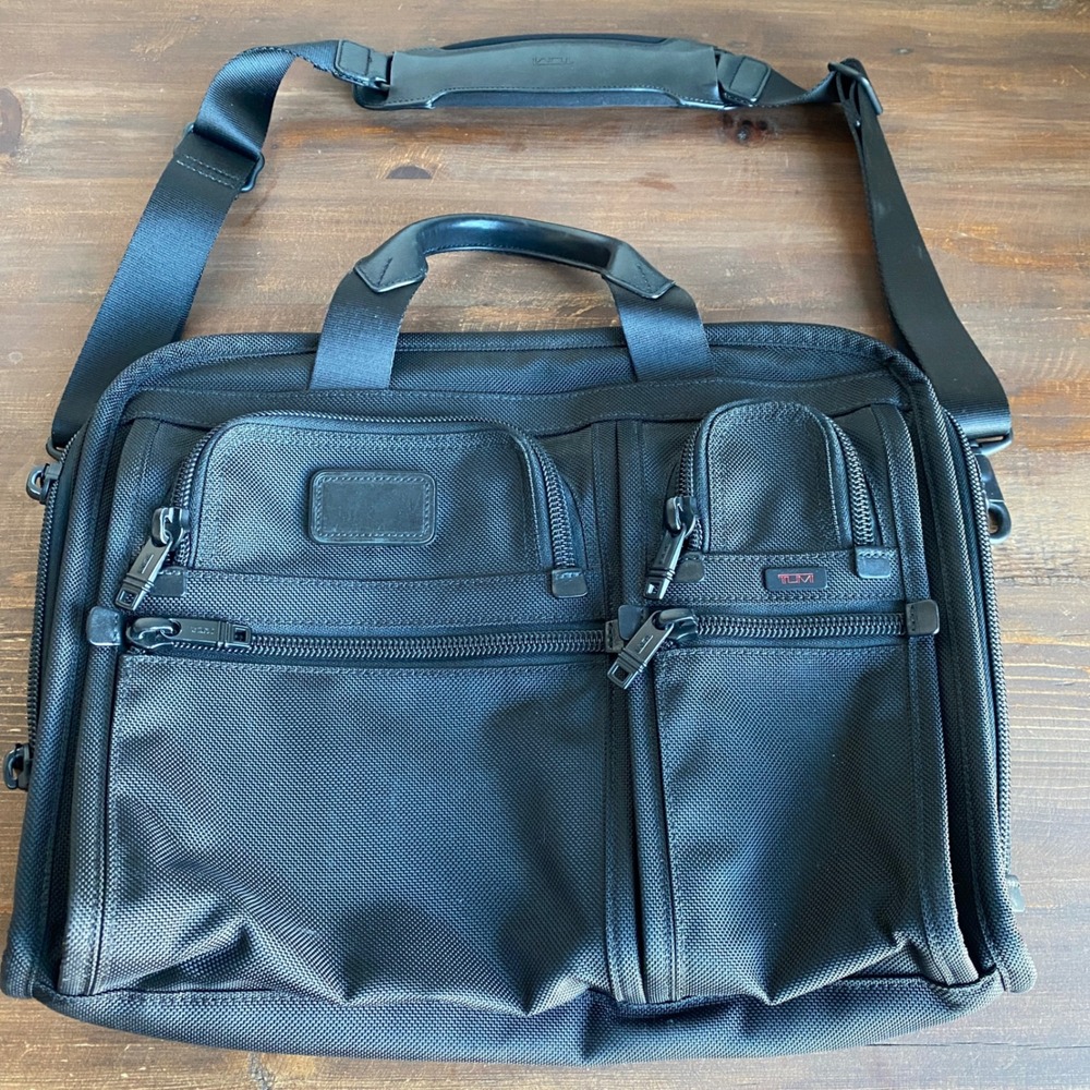 Tumi Alpha 2 T-Pass Organizer Briefcase Laptop Bag Ballistic Nylon Black